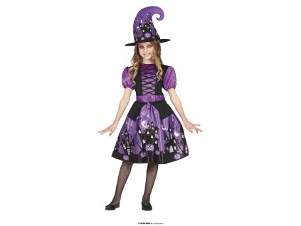 Fialová čarodějnice dětský kostým