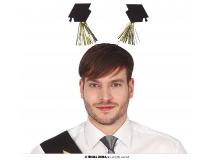 Čelenka s absolventskými čepicemi