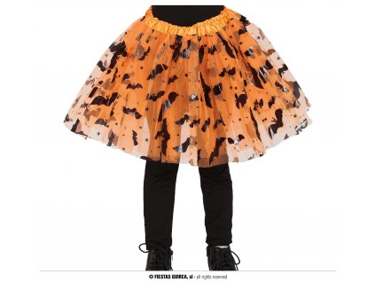 Tutu sukně s motivem Halloween oranžová 30 cm