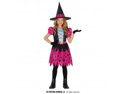 Růžová čarodějnice dětský kostým