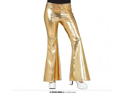 Zlaté dámské zvonové kalhoty