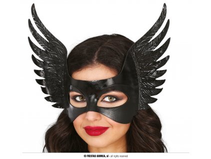 Černá maska s křídly