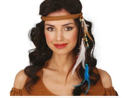 INDIAN HEADBAND WITH FEATHERS, ADULTS
