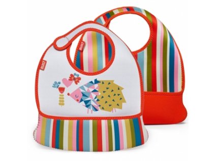 Built Toddler Bib Baby Pink Stripe Sada dvou dětských neoprénových bryndáčků