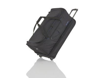 Travelite Basics Wheeled duffle L Black/blue + textilní rouška ke každé objednávce zdarma