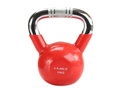 KTC 10 KG ČERVENÝ KETTLEBELL S CHROMOVANÝM ÚCHOPEM HMS