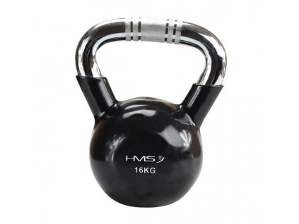 Kettlebell s chromovaným úchopem HMS KTC 16 kg černý