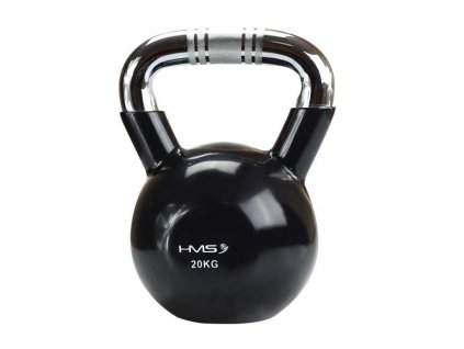 KTC 20 KG ČERNÝ KETTLEBELL S CHROMOVANÝM ÚCHOPEM HMS