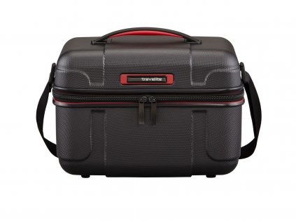 Travelite Vector Beauty case Black skořepinový kosmetický kufr