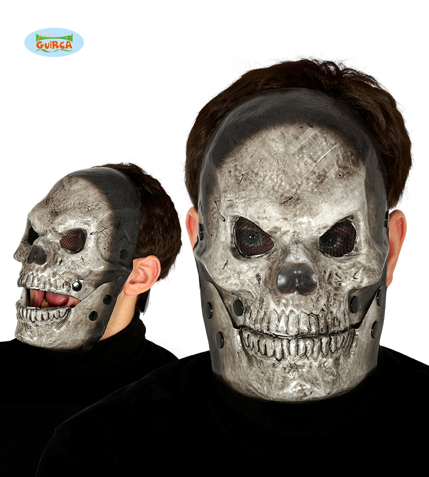 Guirca Fiestas Španělsko Maska SKULL šedá