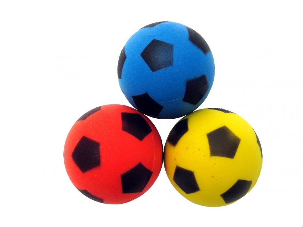 MONDO Míček na SOFT TENIS - Motiv Football 70 mm, 3 ks