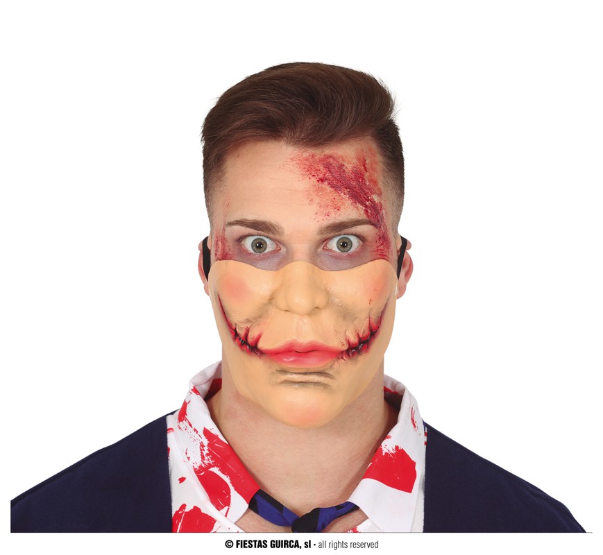 Guirca Fiestas Španělsko Polomaska rozříznutá tvář