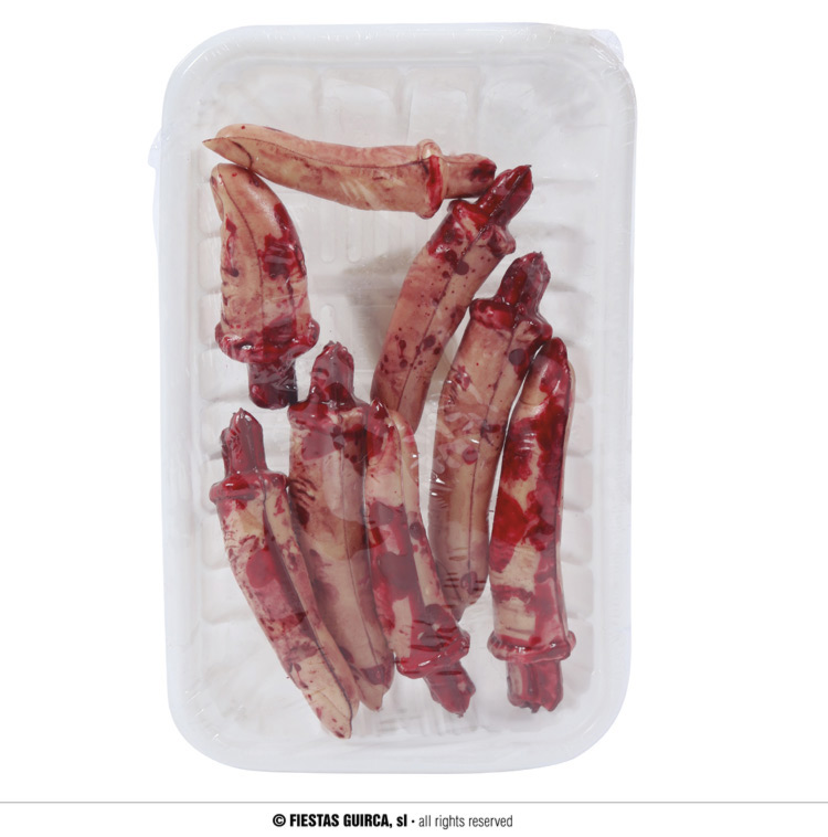 Guirca Fiestas Španělsko 8 useknutých zakrvavených prstů