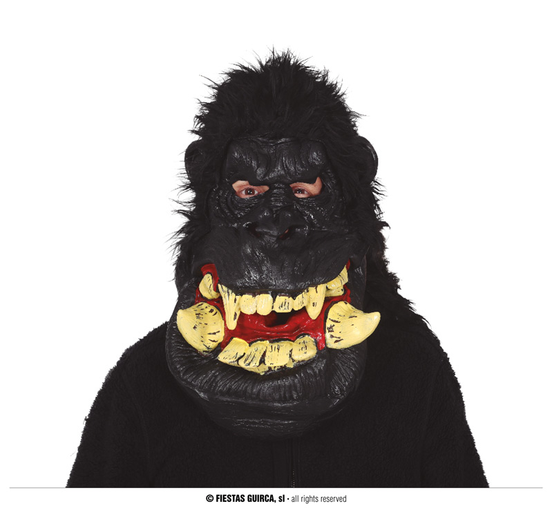 Guirca Fiestas Španělsko Latexová maska gorily s vlasy extra