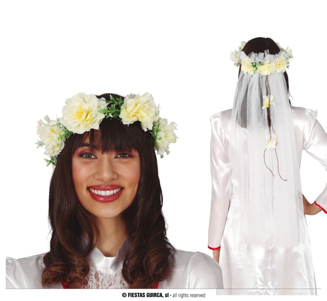 Guirca Květinová čelenka se závojem