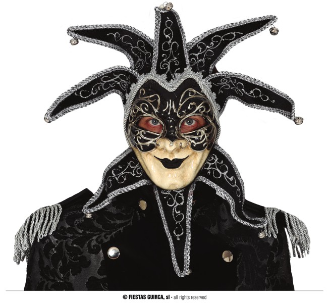 Guirca Černá benátská latexová maska