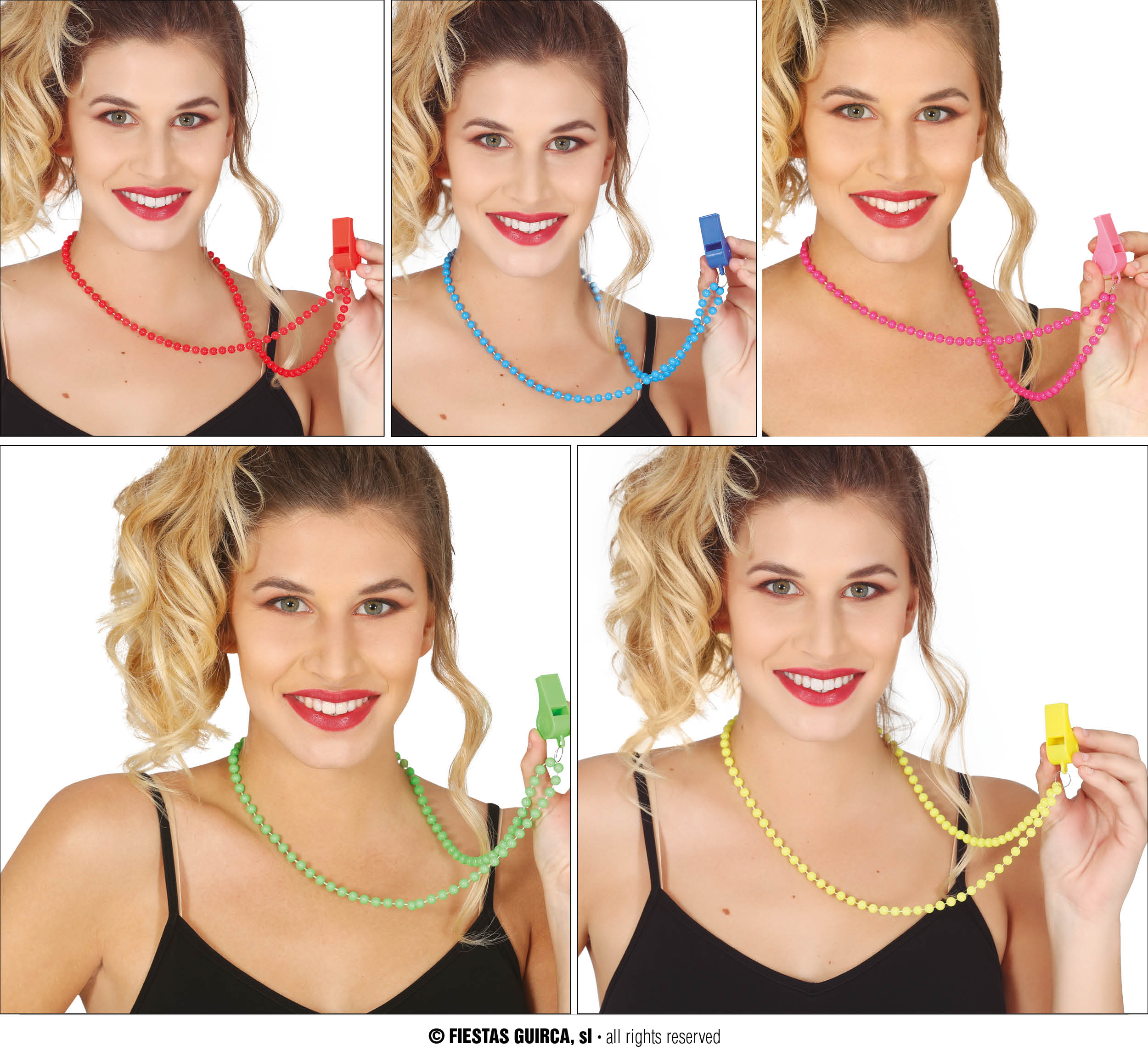 Guirca Neonový náhrdelník s píšťalkou k retro 80-tá léta Barva: zelená neon