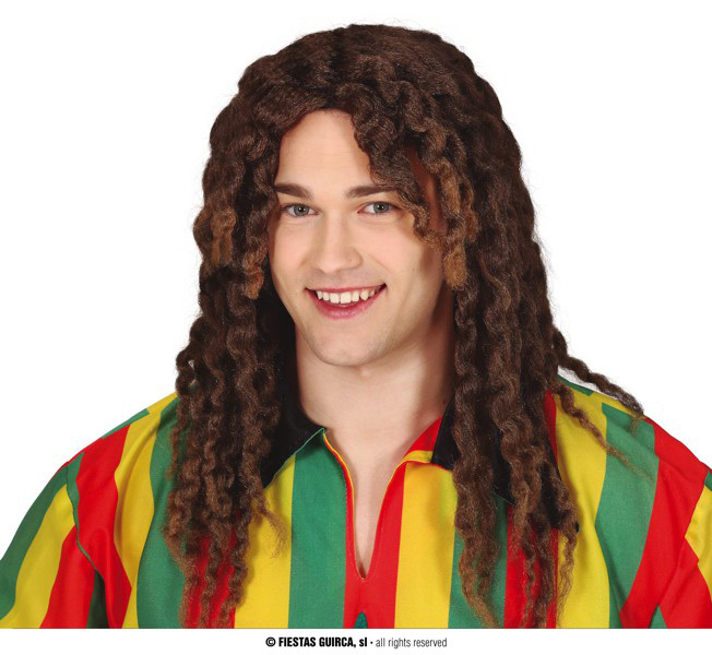 Guirca Fiestas Španělsko Hnědá paruka s dredy pánská