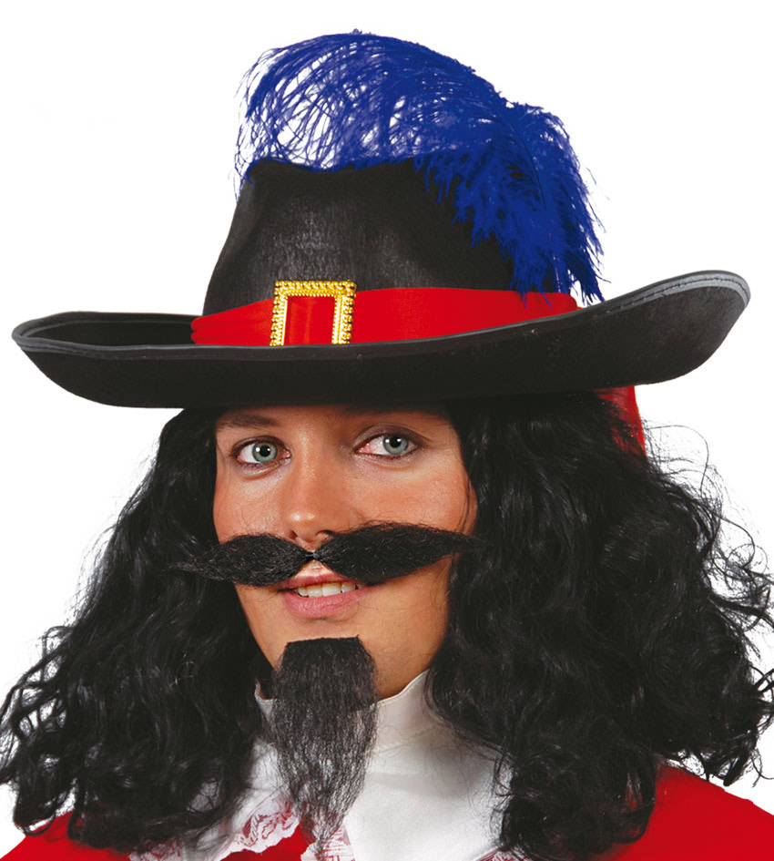 Guirca Fiestas Španělsko Mušketýrský klobouk pro dospělé - černý