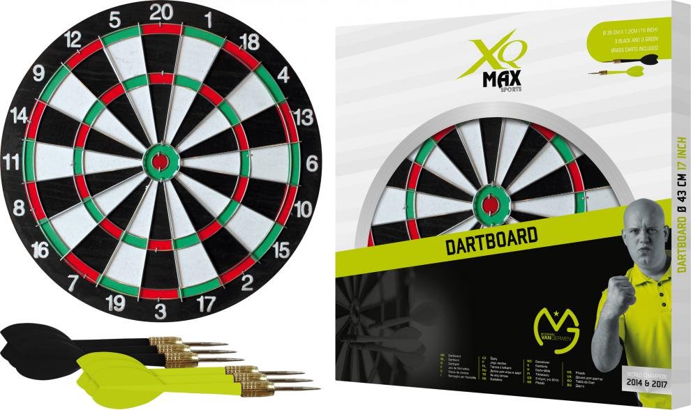 XQ MAX Šipky s terčem Michael van Gerwen flocked Dartboard - 43 cm - SET