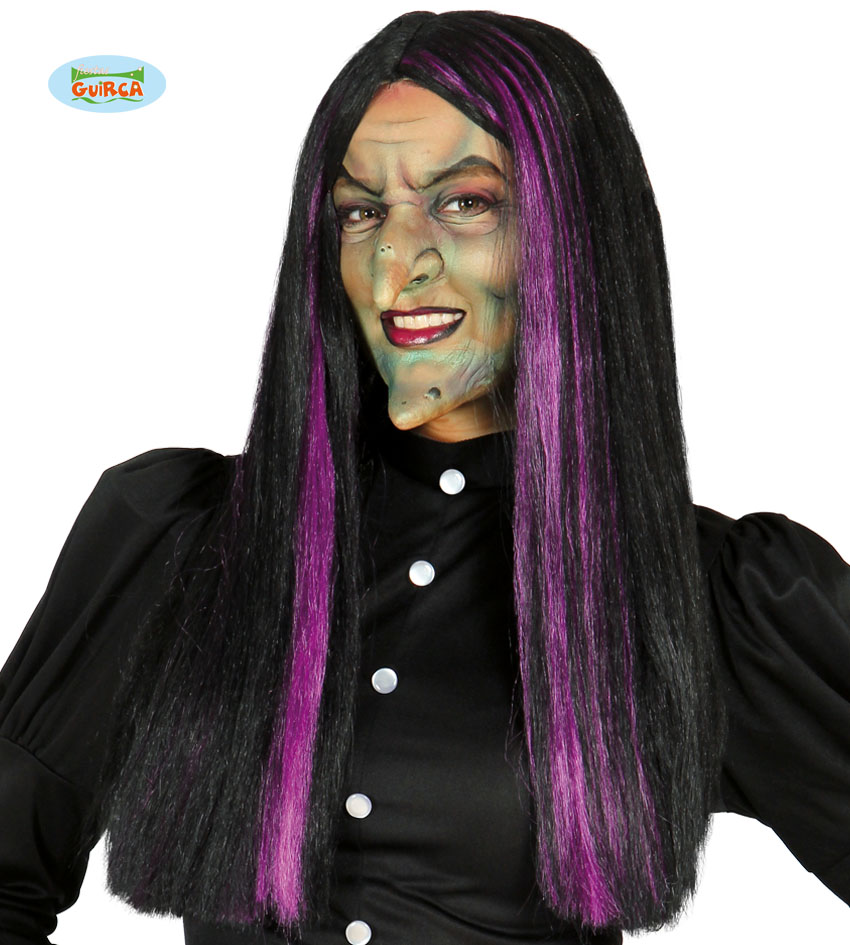 Guirca Fiestas Španělsko Paruka čarodějnice černo-fialová x