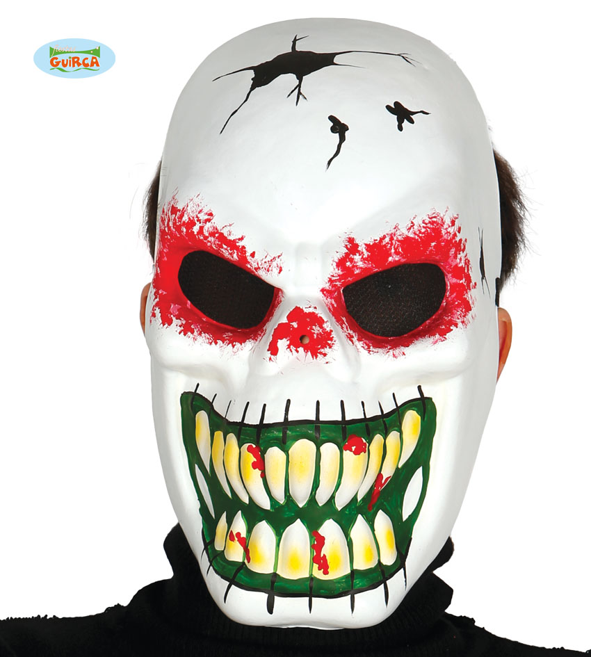 Guirca Fiestas Španělsko Maska skelet bílá - halloween D