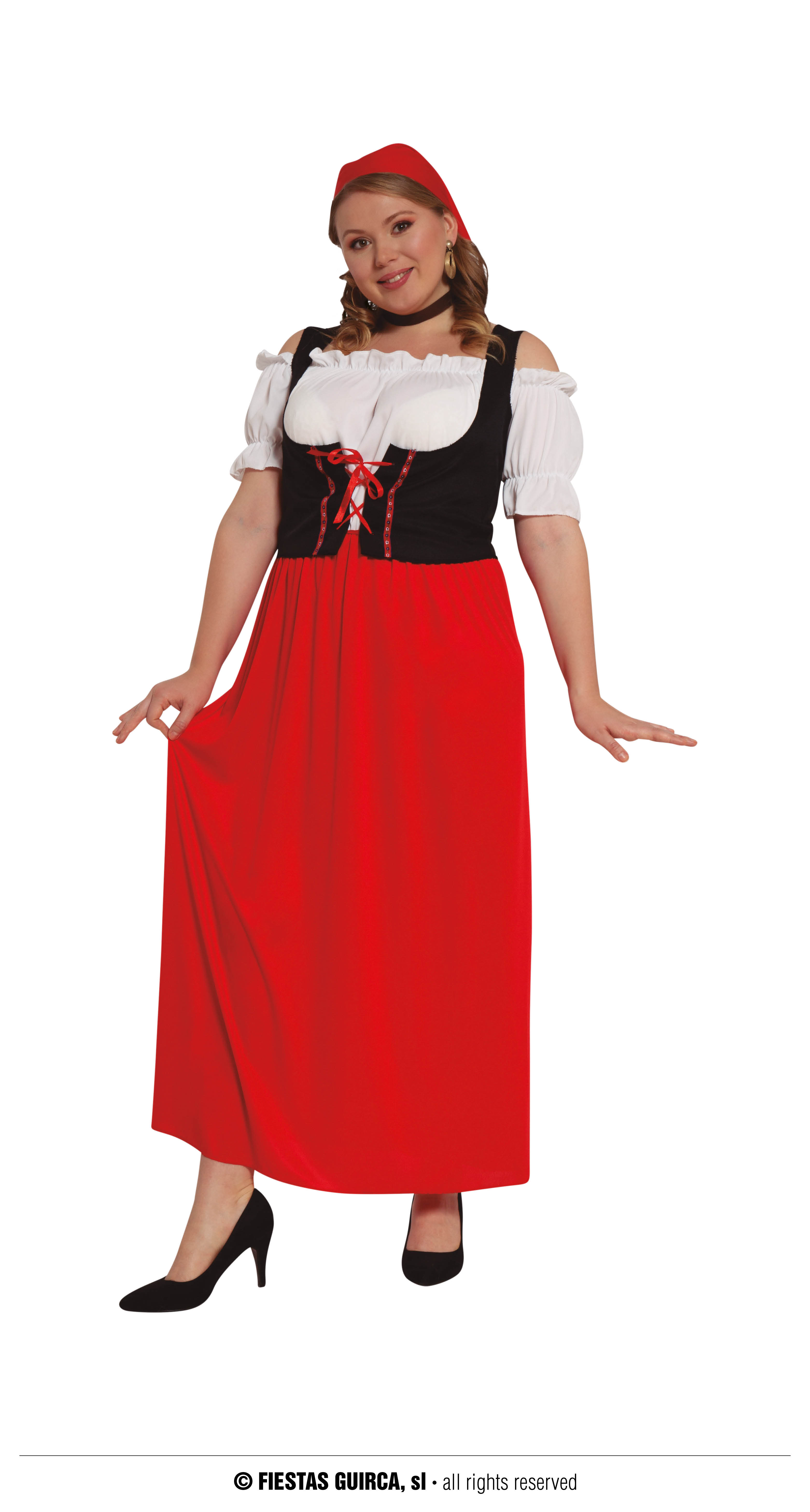 Guirca Fiestas Španělsko Kostým hostinské pro plnoštíhlé varianta: XL 44 - 46