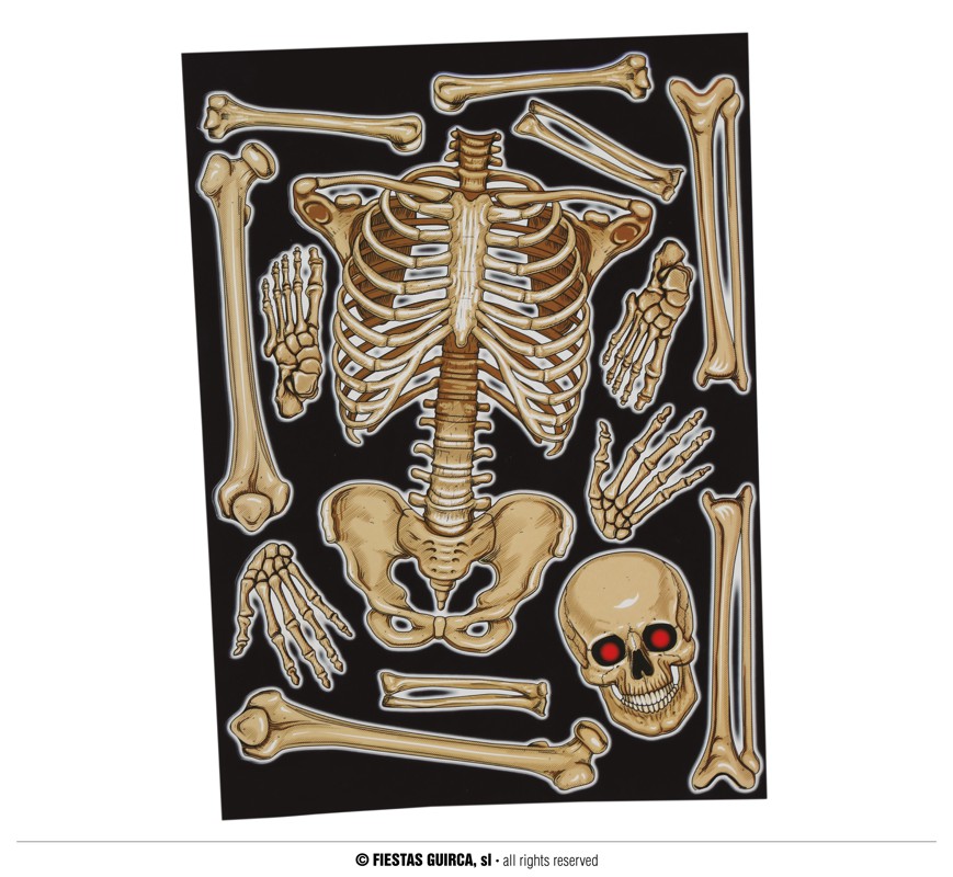 Guirca Fiestas Španělsko Dekorace na sklo - skeleton 30 x 40 cm