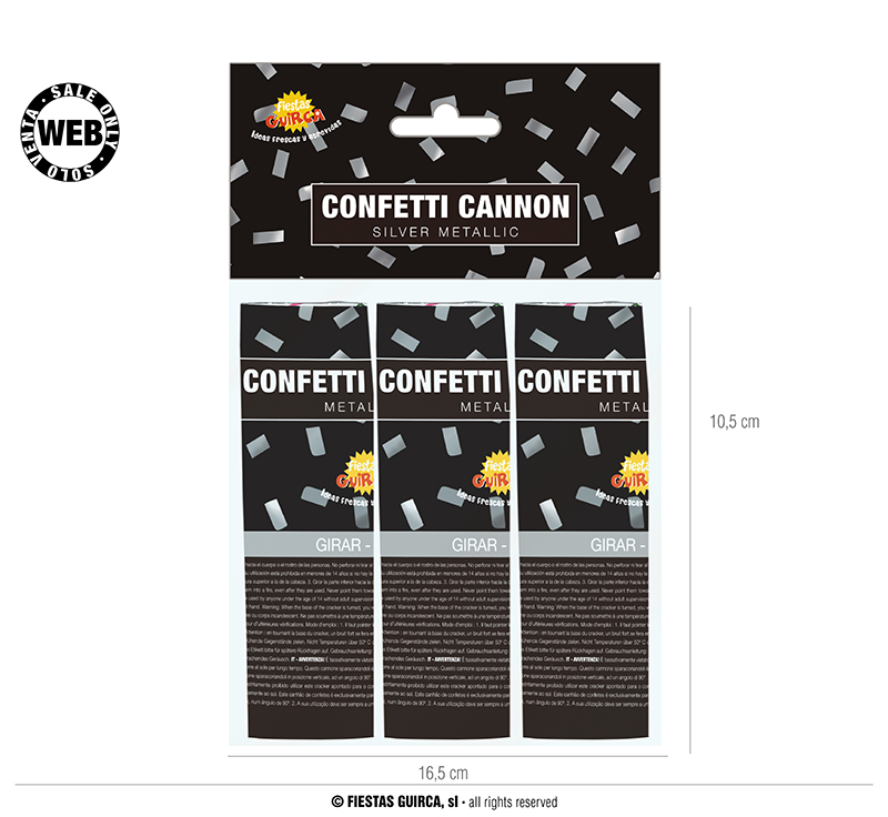 Guirca Fiestas Španělsko Konfety set 3 ks stříbrné