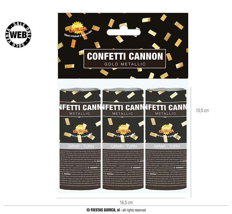 Guirca Fiestas Španělsko Konfety set 3 ks zlaté