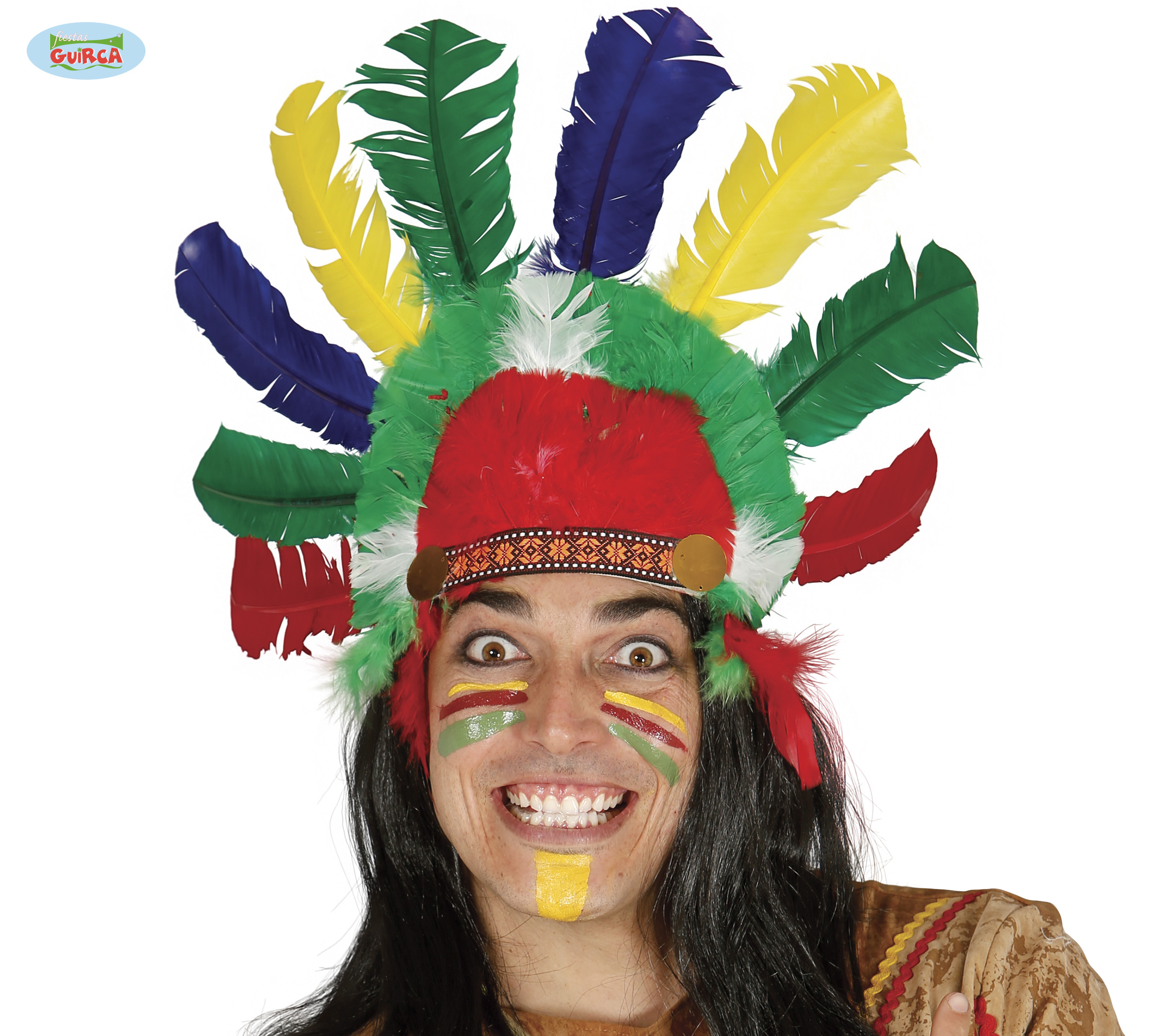 Guirca Indiánská čelenka barevná