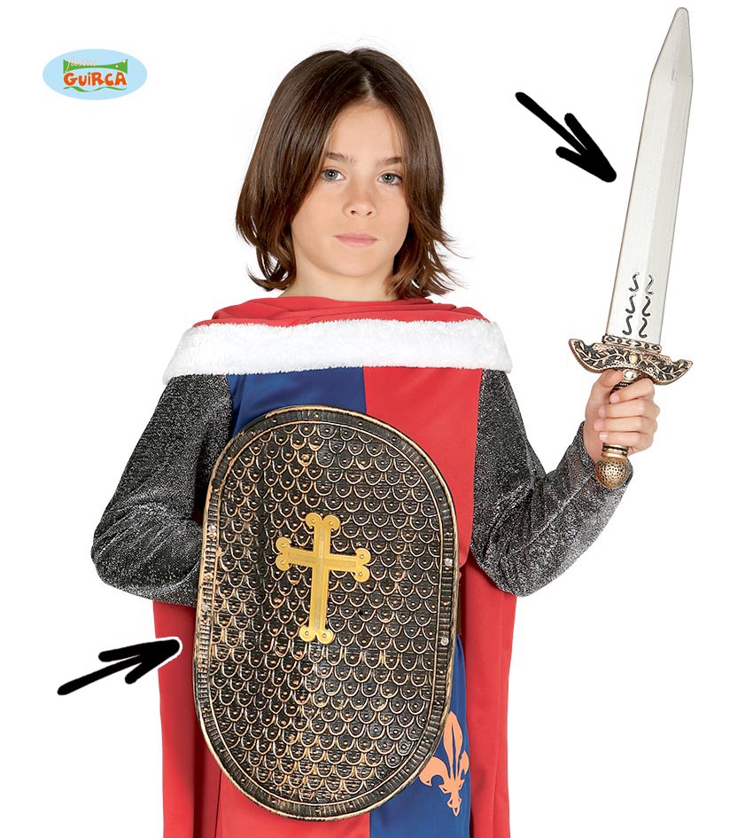 Guirca Fiestas Španělsko Rytířský štít plastový s mečem