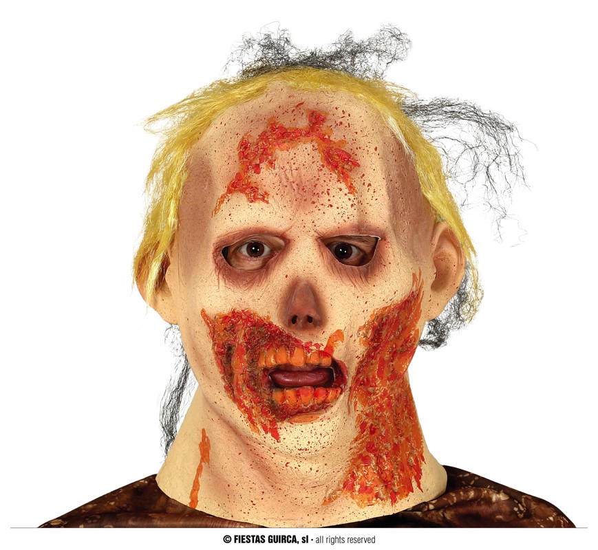 Guirca Fiestas Španělsko Maska ZOMBIE s vlasy