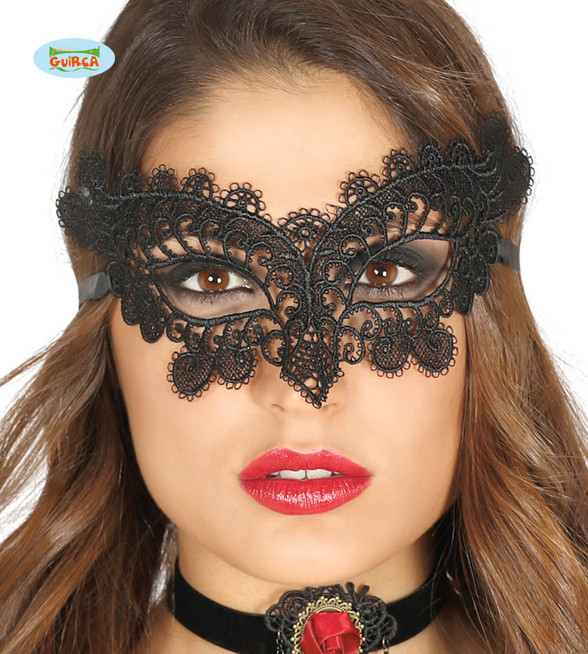 Guirca Krajková maska černá