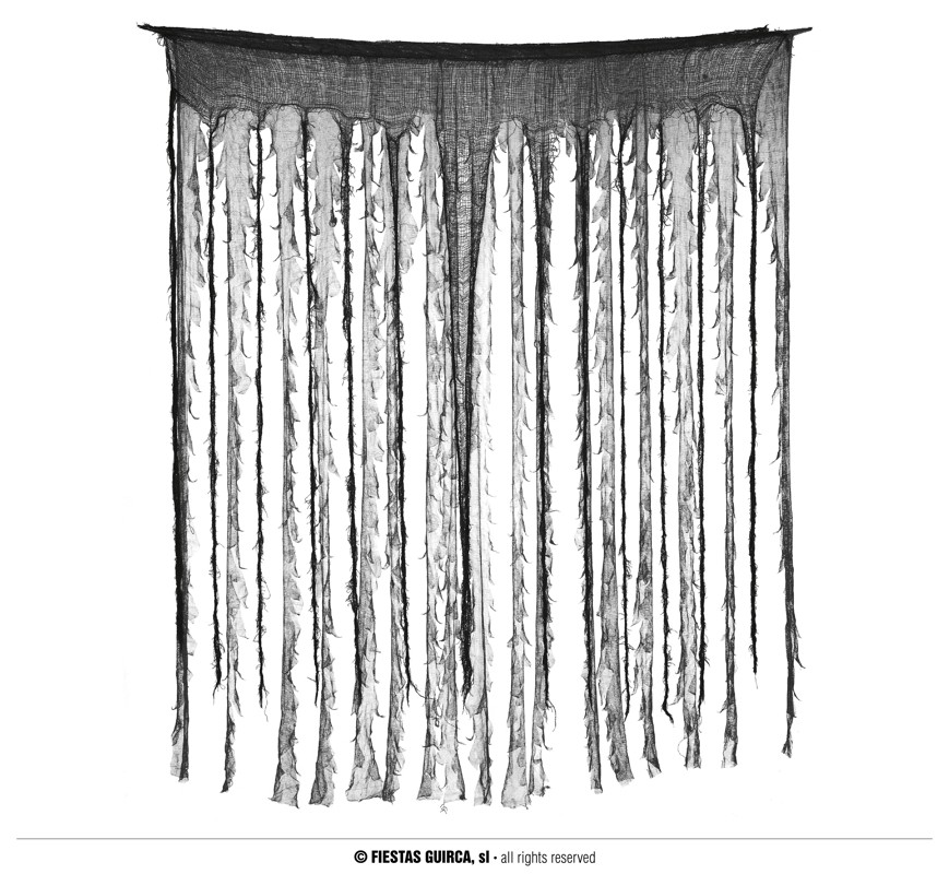 Guirca Černošedý strašidelný závěs 150x190 cm