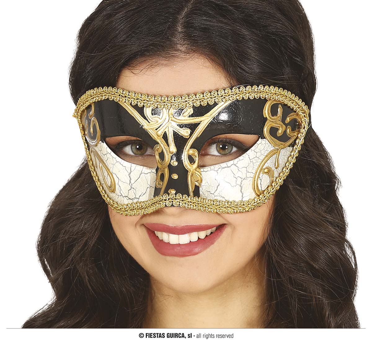 Guirca Fiestas Španělsko Benátská maska černobílá
