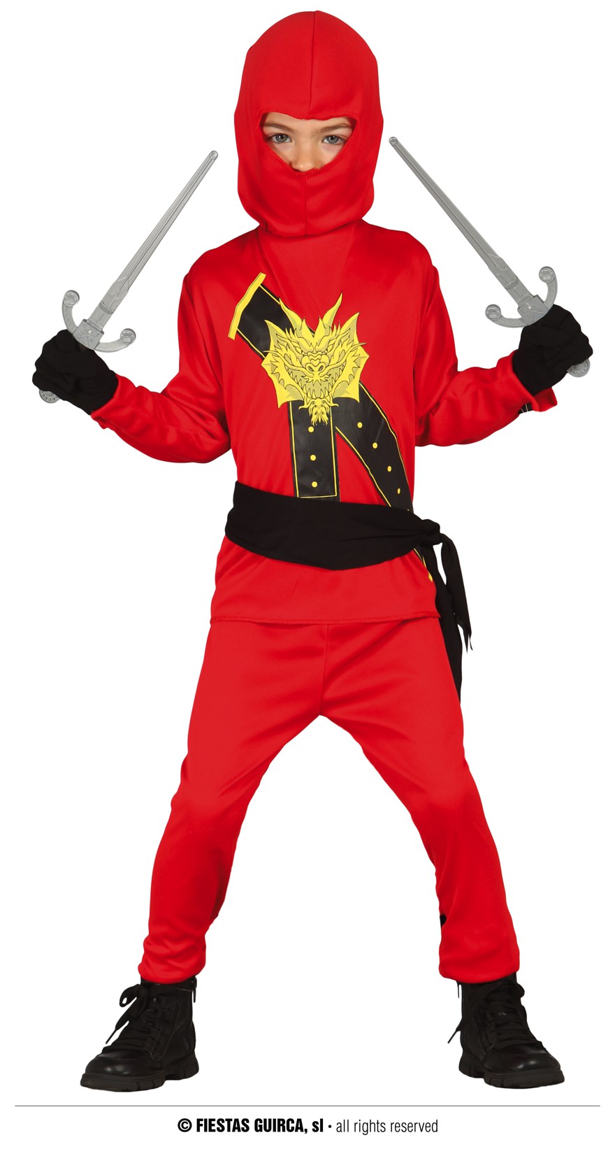 Guirca Fiestas Španělsko Červený ninja dětský kostým varianta: věk 7 - 9 roků
