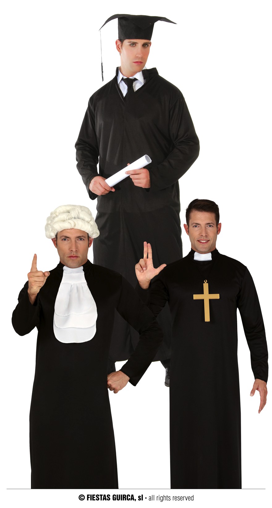 Guirca Student/kněz/soudce kostým pro dospělé Velikost: M 48/50