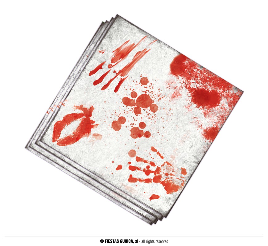 Guirca Fiestas Španělsko Ubrousky  potřísněné krví 12 ks