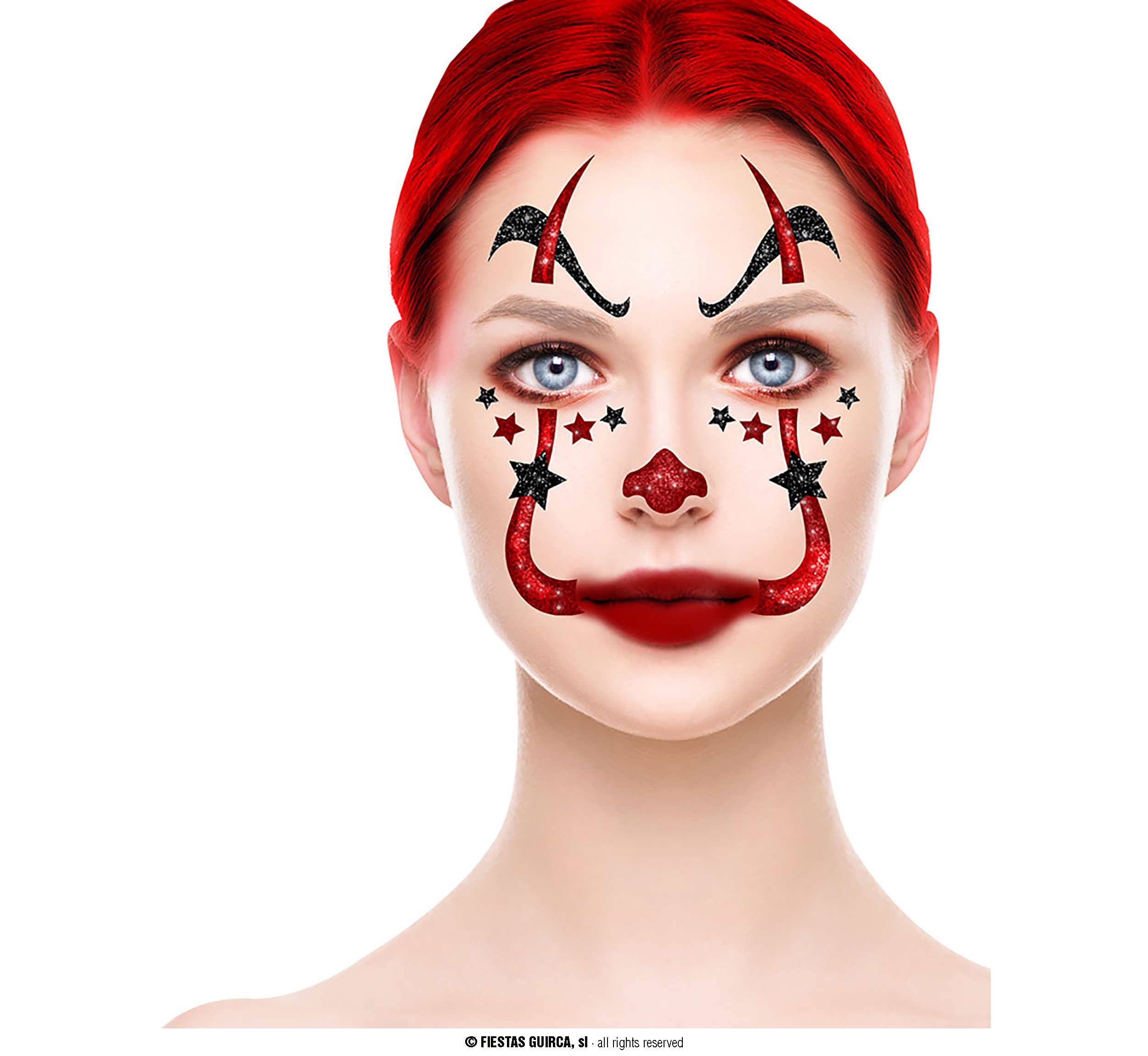 Guirca Fiestas Španělsko Flitrová maska klaun