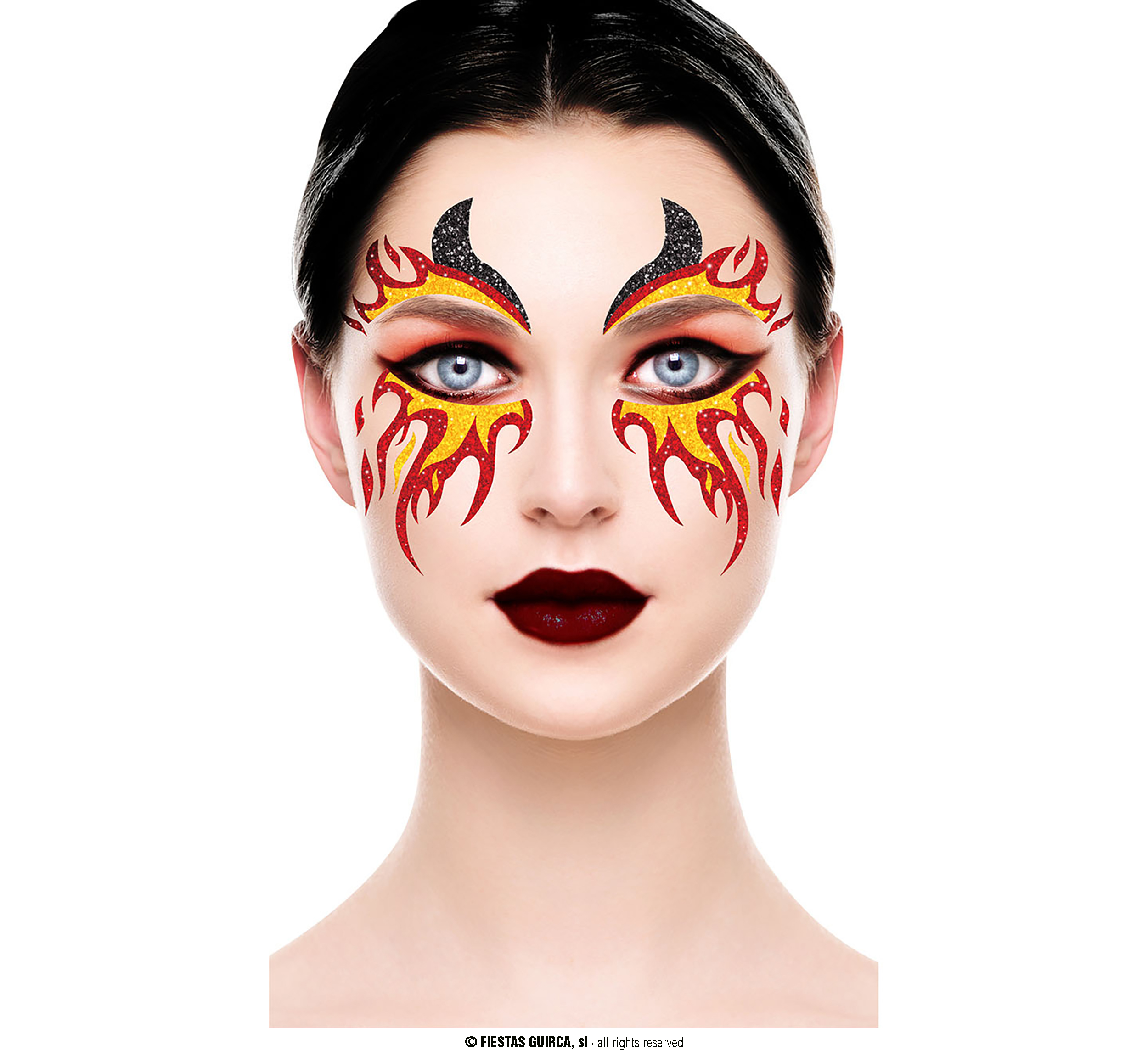 Guirca Fiestas Španělsko Flitrová maska oheň
