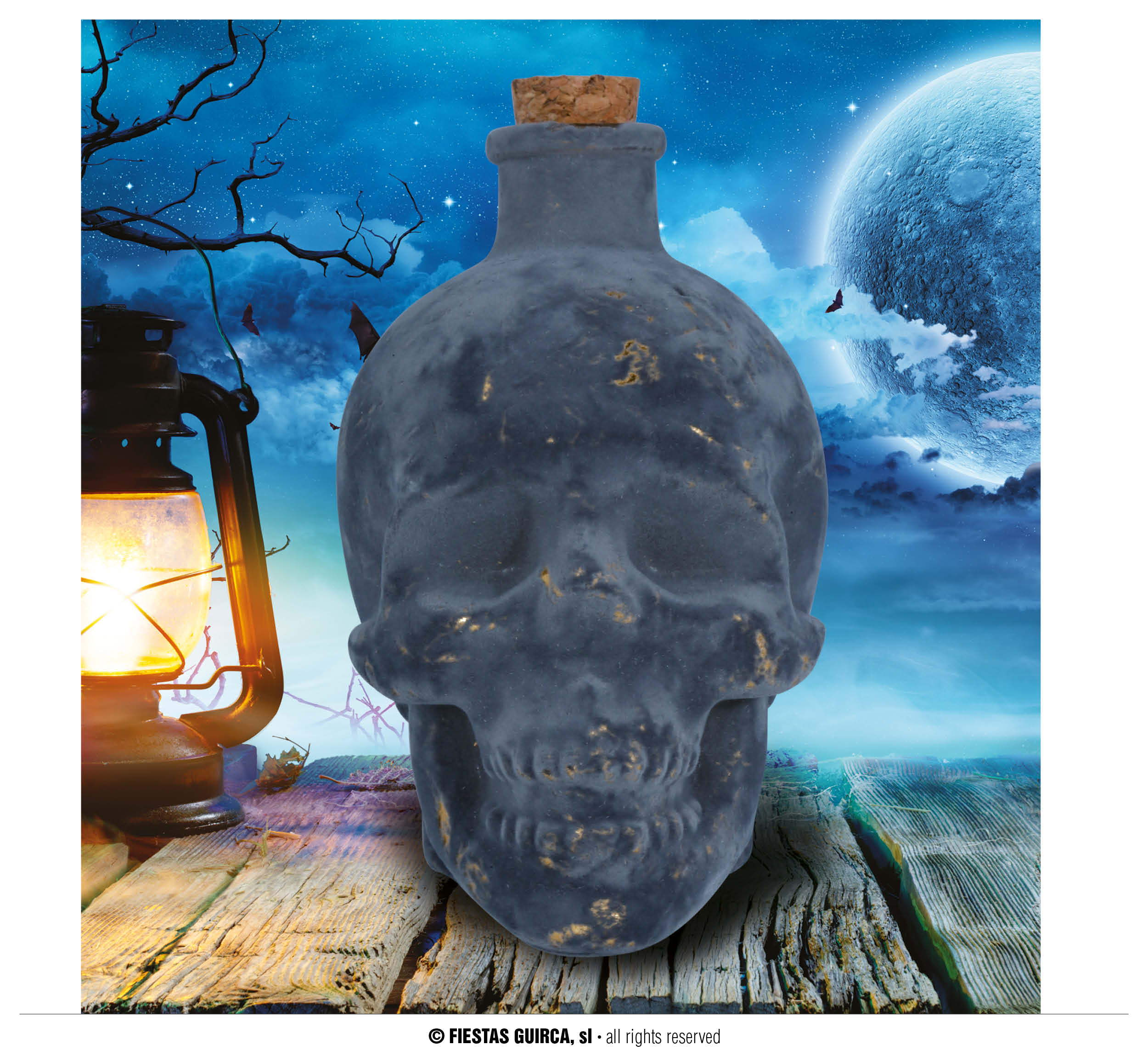 Guirca Fiestas Španělsko Láhev v podbě lebky