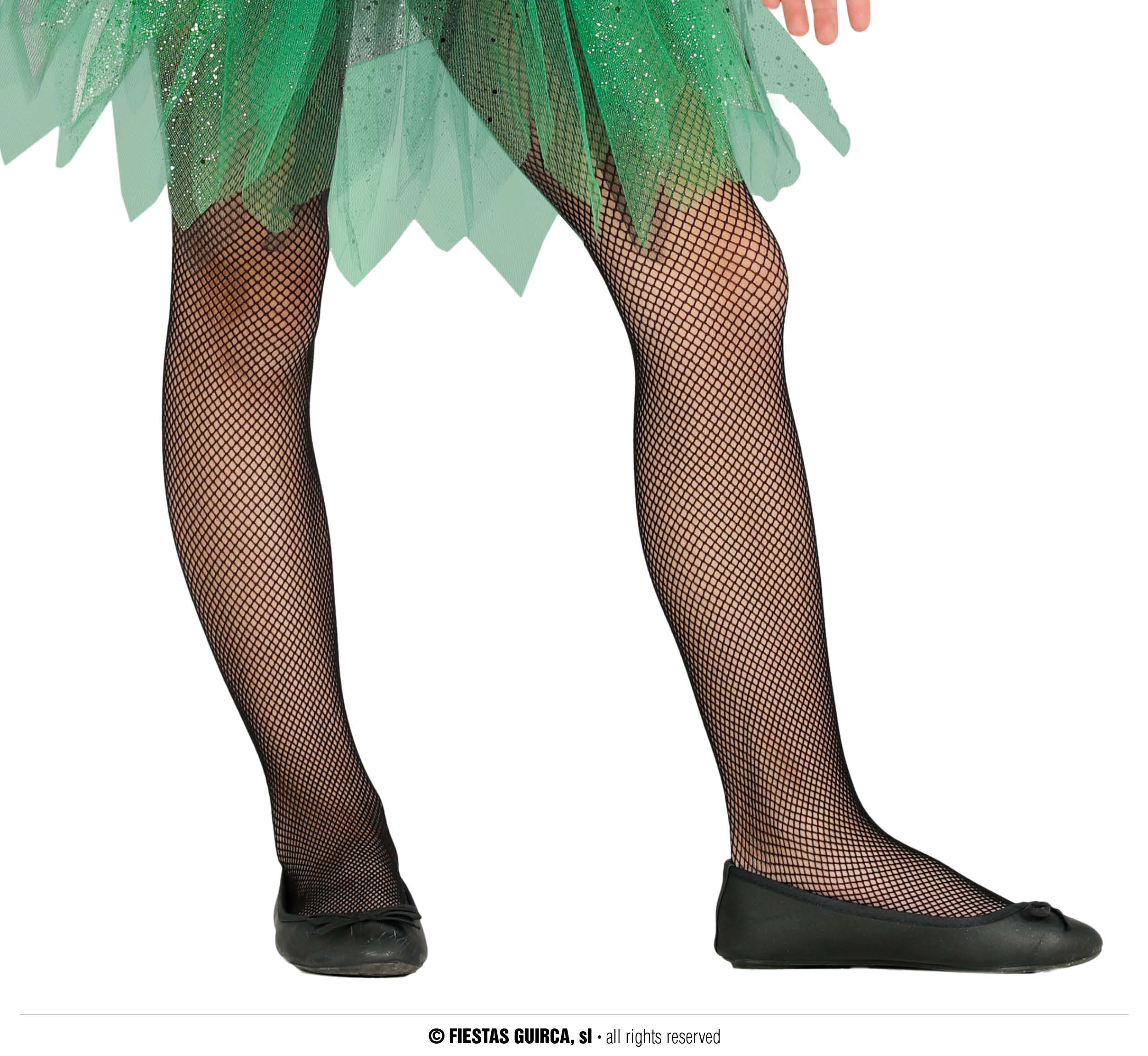 Guirca Černé síťované punčochy pro děti 7-12 let