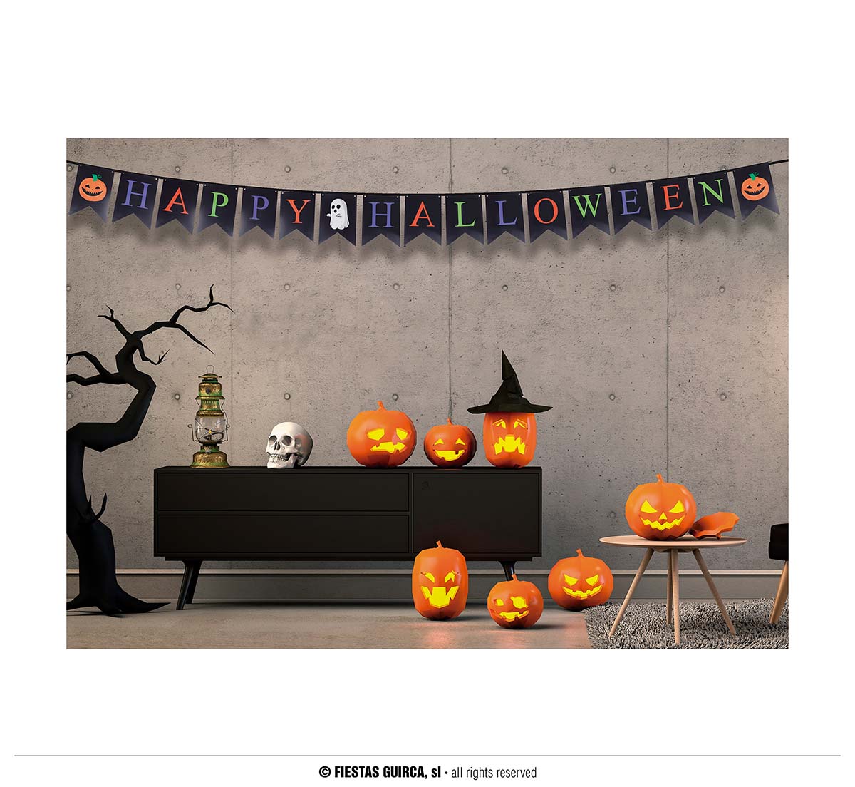 Guirca Praporky s nápisem "Happy halloween" 300 cm