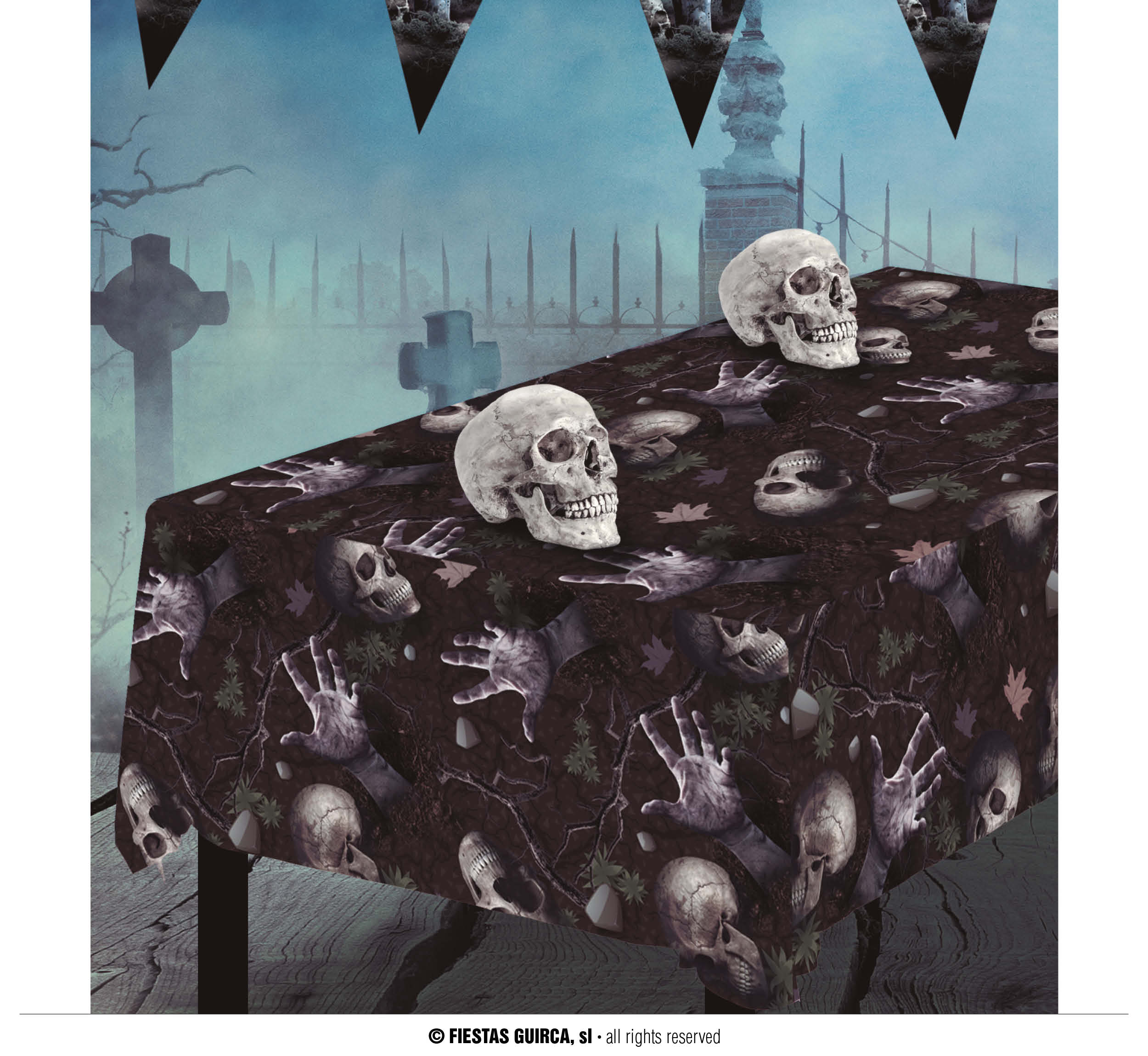 Guirca Ubrus s motivem hřbitova 137x274 cm