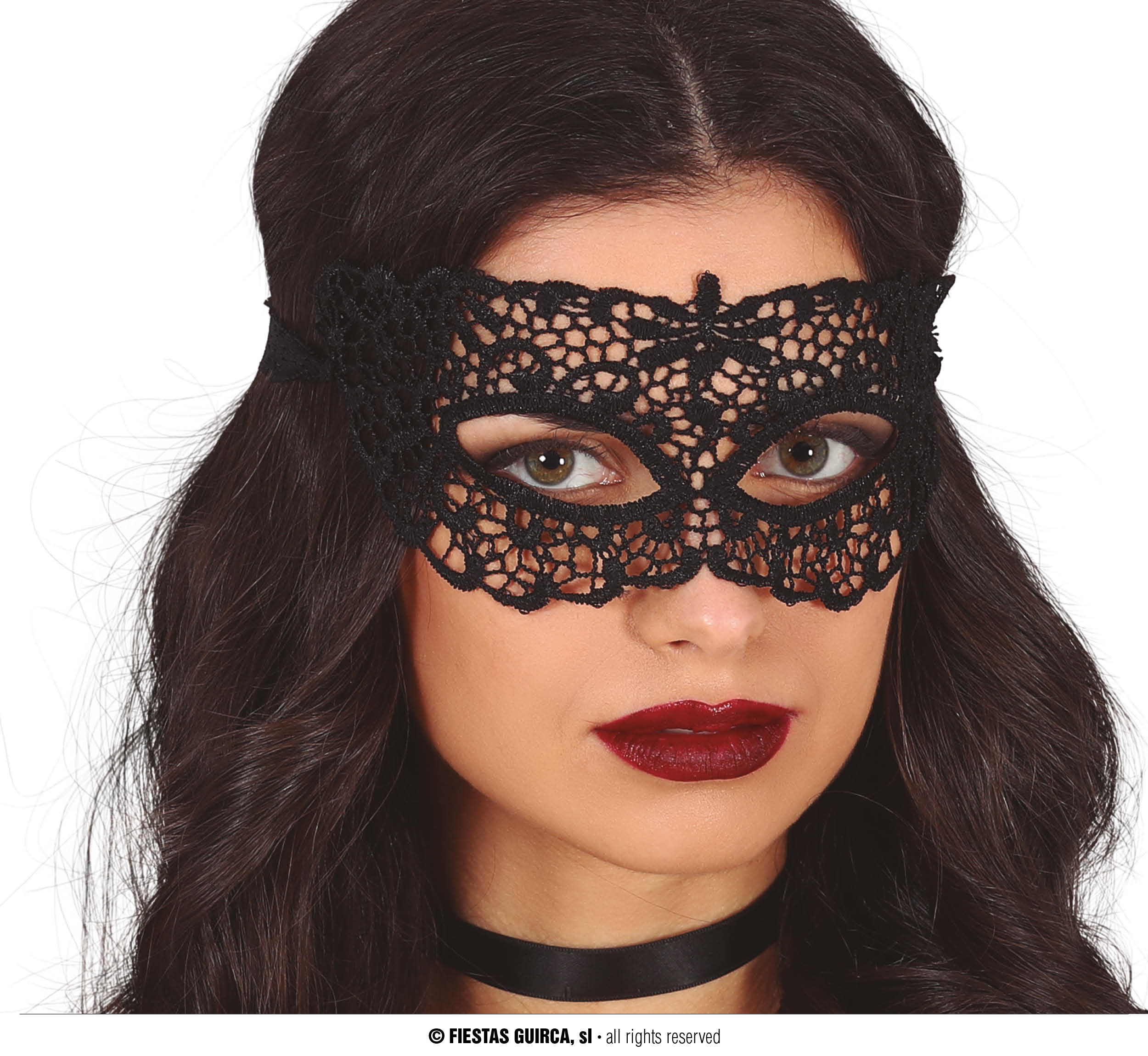 Guirca Fiestas Španělsko Černá krajková maska