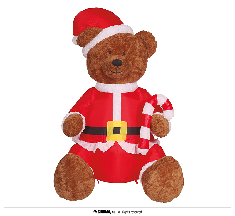 Guirma Nafukovací a svítící vánoční medvěd 180 cm.