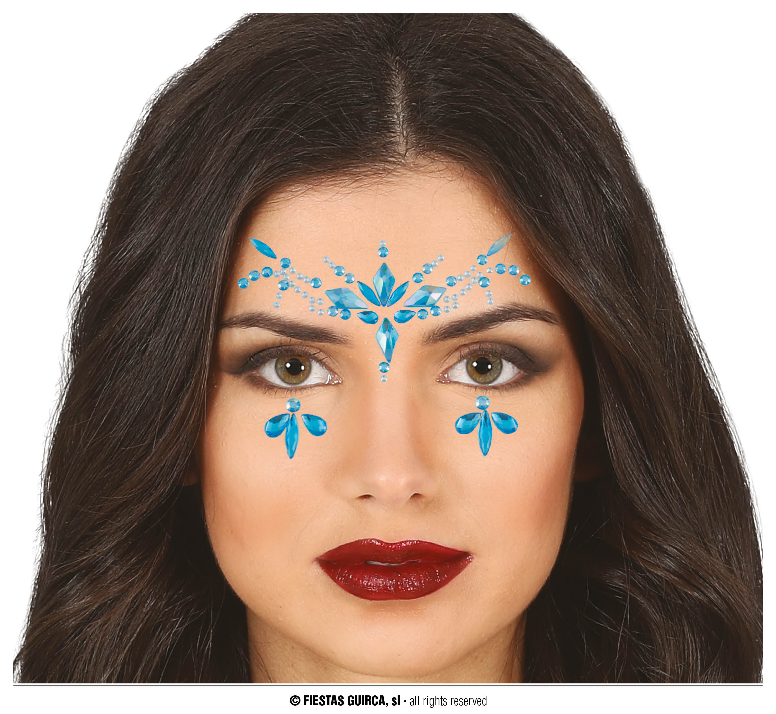 Guirca Nálepka na obličej a nehty modrá