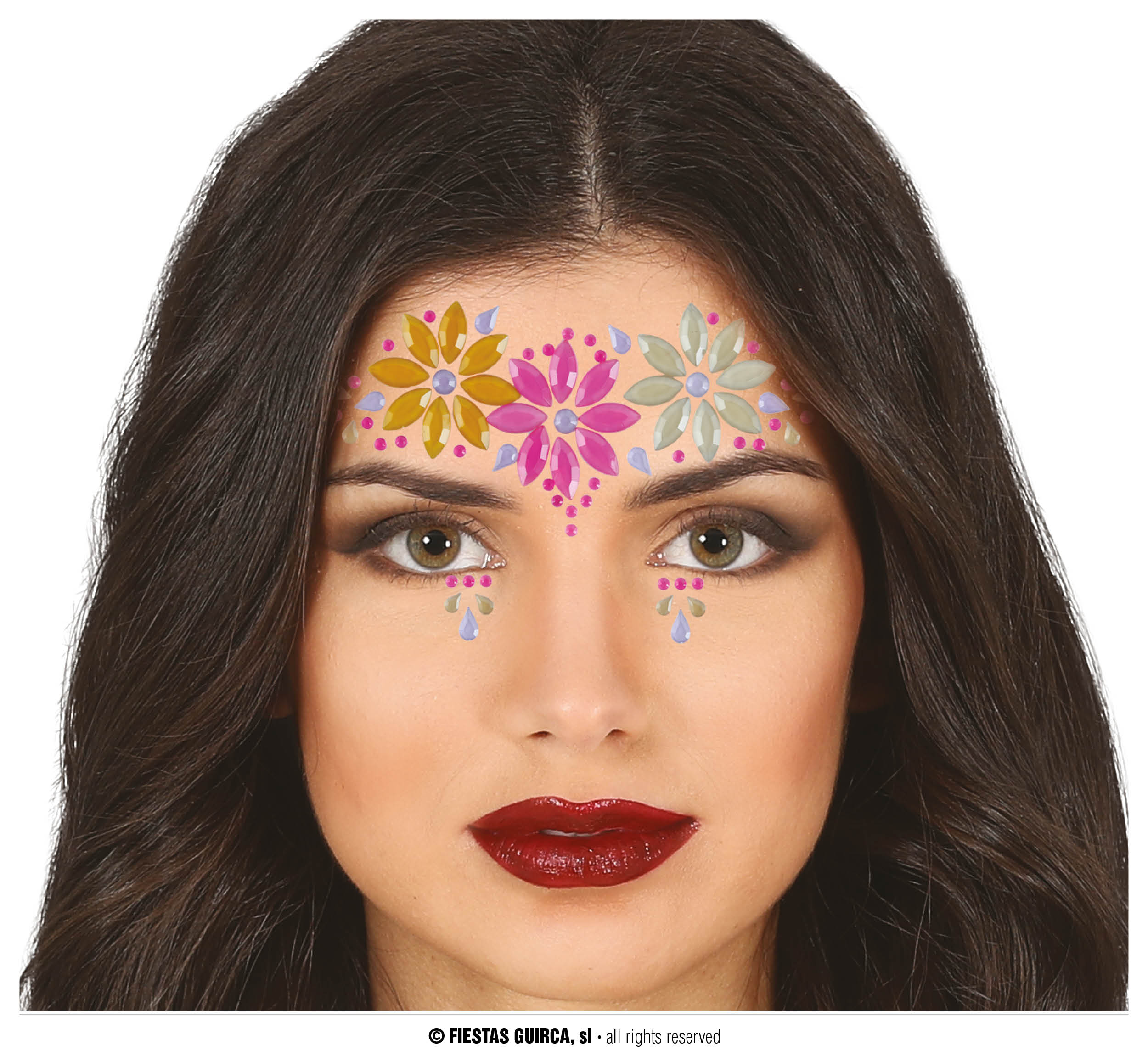 Guirca Nálepka na obličej neonové květiny