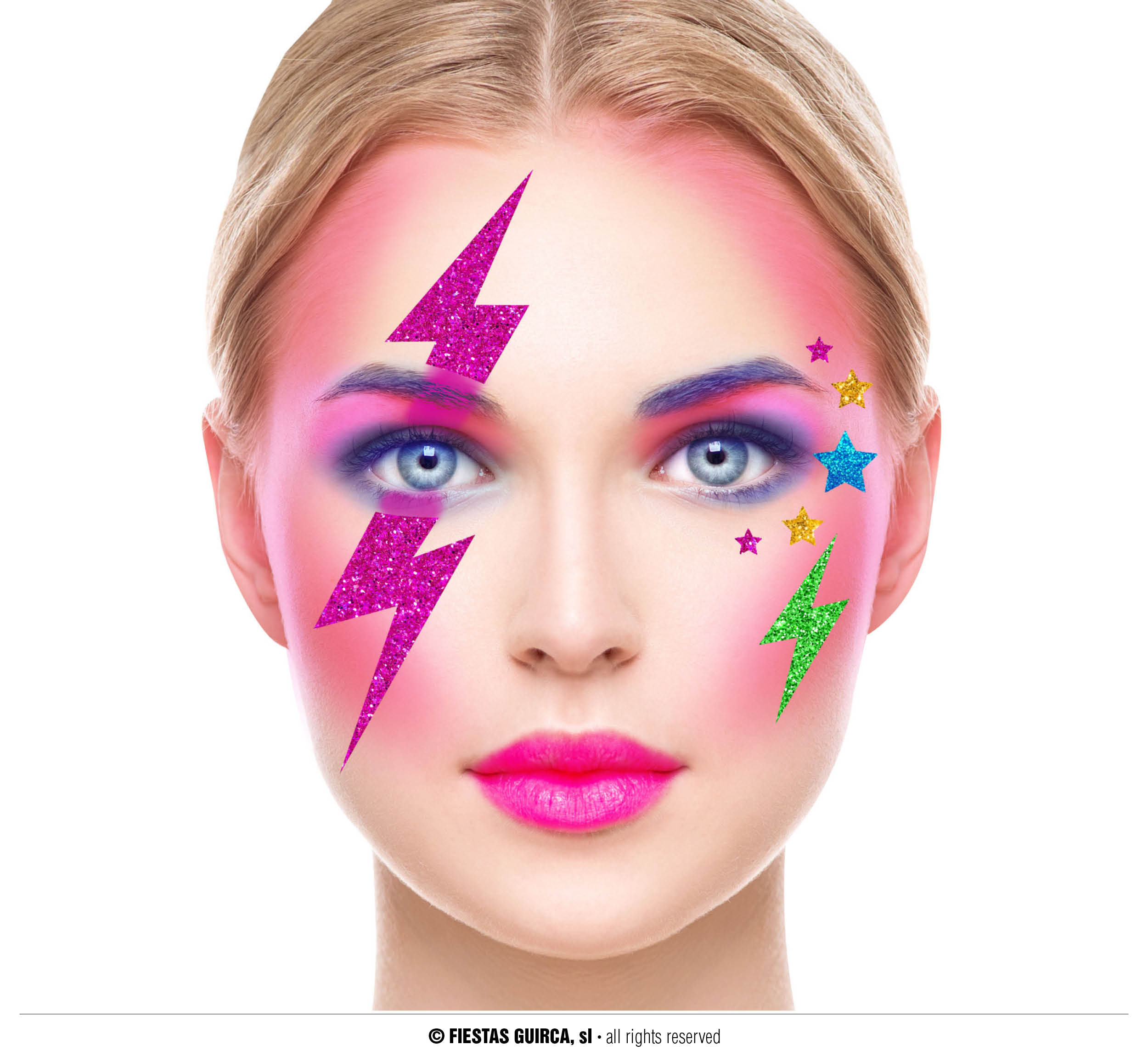 Guirca Třpytivá nálepka na obličej blesk